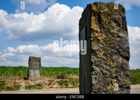 Monument to the 27th Innskilling regiment who were decimated during the battle of Waterloo Stock Photo