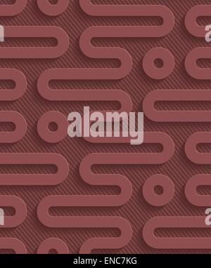 Marsala color perforated paper. Seamless (tileable) 3d background.  Editable vector EPS10. See similar patterns in my portfolio. Stock Vector