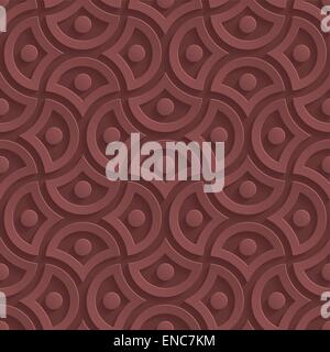 Marsala color perforated paper. Seamless (tileable) 3d background.  Editable vector EPS10. See similar patterns in my portfolio. Stock Vector