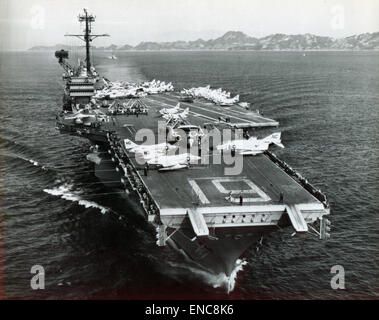The USS Ranger (CVA-61), an aircraft carrier commissioned in 1957, was ...
