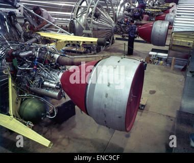 A photograph of the Atlas rocket assembly line, showing the integration ...