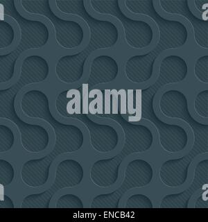 Dark perforated paper. Seamless (tileable) 3d background.  Editable vector EPS10. See similar patterns in my portfolio. Stock Vector