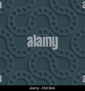 Dark perforated paper. Seamless (tileable) 3d background.  Editable vector EPS10. See similar patterns in my portfolio. Stock Vector