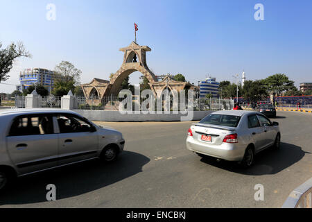 The Shahid Gate or Martyrs gate, Thamel District, Old Town, Kathmandu City, Nepal, Asia. Stock Photo