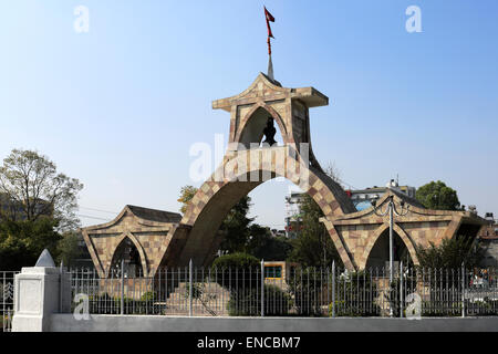 The Shahid Gate or Martyrs gate, Thamel District, Old Town, Kathmandu City, Nepal, Asia. Stock Photo