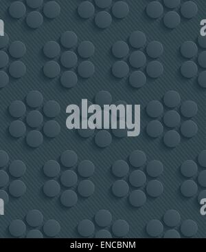 Dark perforated paper. Seamless (tileable) 3d background.  Editable vector EPS10. See similar patterns in my portfolio. Stock Vector