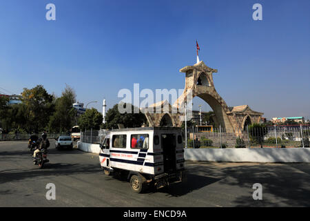 The Shahid Gate or Martyrs gate, Thamel District, Old Town, Kathmandu City, Nepal, Asia. Stock Photo