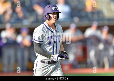 Morgantown, West Virginia, USA. 1st May, 2015. TCU infielder Derek Odell (5) in a game played at Monongalia County Ballpark in Morgantown, WV. © Ken Inness/ZUMA Wire/Alamy Live News Stock Photo