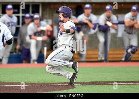 Morgantown, West Virginia, USA. 1st May, 2015. TCU infielder Keaton Jones (26) in a game played at Monongalia County Ballpark in Morgantown, WV. © Ken Inness/ZUMA Wire/Alamy Live News Stock Photo