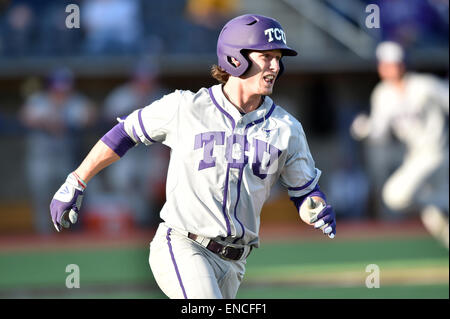 Morgantown, West Virginia, USA. 1st May, 2015. TCU outfielder Cody Jones (1) in a game played at Monongalia County Ballpark in Morgantown, WV. © Ken Inness/ZUMA Wire/Alamy Live News Stock Photo