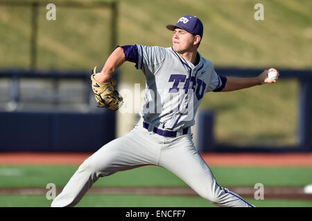 Morgantown, West Virginia, USA. 1st May, 2015. TCU pitcher Tyler Alexander (13) in a game played at Monongalia County Ballpark in Morgantown, WV. © Ken Inness/ZUMA Wire/Alamy Live News Stock Photo