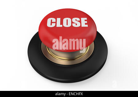 close red button isolated on white background Stock Photo