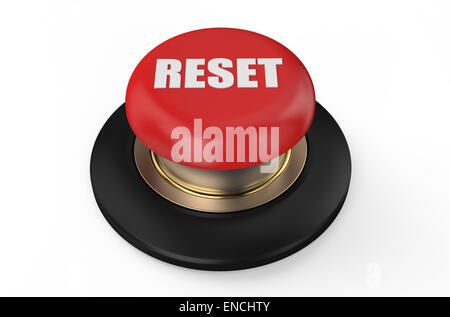 reset red  button isolated on white background Stock Photo