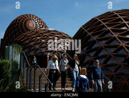 Milan. 2nd May, 2015. Photo taken on May 2, 2015 shows the Malaysia Pavilion at Milan Expo 2015 in Milan, Italy. The Milan Expo will run until October 31 and is expected to attract over 20 million visitors. © Ye Pingfan/Xinhua/Alamy Live News Stock Photo