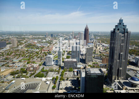 Skyline Downtown Atlanta looking from Midtown Atlanta in Georga USA  Bank of America Plaza is a skyscraper located in between Mi Stock Photo