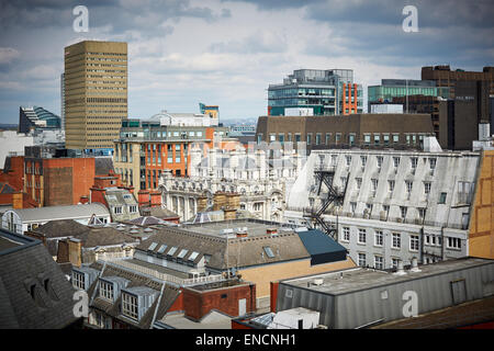 View of Manchester shkline office buildings in the King Street to Arndale area of the city Stock Photo