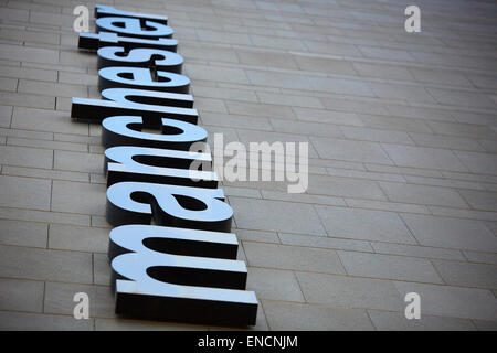 Manchester sigh on Crowne Plaza in the Northern Quarter Stock Photo