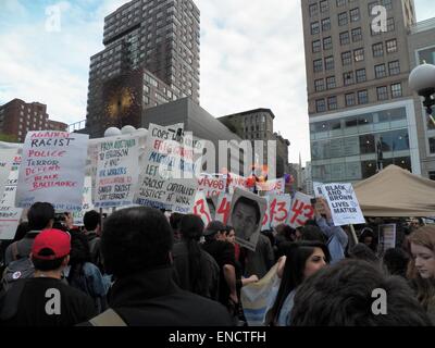 New York, USA. 02nd May, 2015. May Day rally at Union Sq. New York City, over 1000 people attended the event which was followed by a march through the streets of the Lower East Side of New York City. Credit:  Mark Apollo/Pacific Press/Alamy Live News Stock Photo