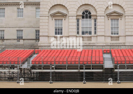 Empty temporary seating at Horse Guards Parade in London Stock Photo