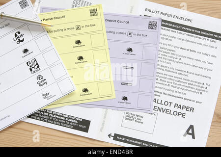 UK election postal voting ballot papers Stock Photo