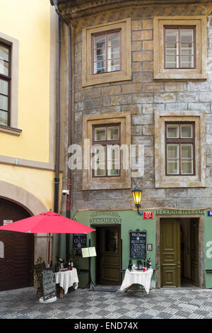 PRAGUE, CZECH REPUBLIC - JANUARY 03, 2015: Old houses in historical center of Prague, the capital of the Czech Republic Stock Photo