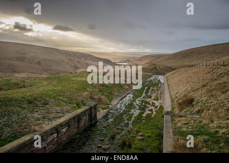 Overflow channel of Wessenden Head Reservoir Stock Photo