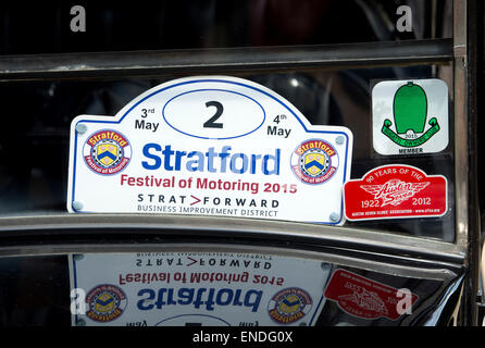 Stratford-upon-Avon, Warwickshire, UK. 3rd May, 2015. Over 300 high performance and classic cars are parked for public admiration in Stratford-upon-Avon after a lap of honour around the town centre as part of the third Stratford Festival of Motoring on the 3rd and 4th of May. Credit:  Colin Underhill/Alamy Live News Stock Photo