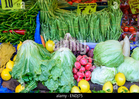 Fresh vegetables for sale in a market Stock Photo
