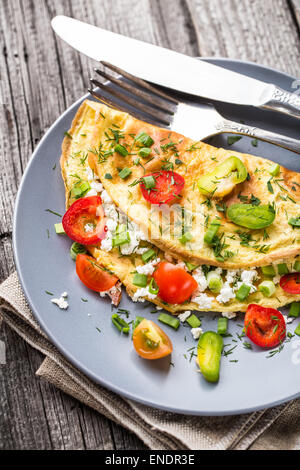 Omelette with vegetables Stock Photo