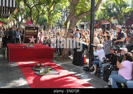 Kaley Cuoco honored with a star on the Hollywood Walk of Fame  Featuring: Atmosphere Where: Hollywood, California, United States When: 29 Oct 2014 Stock Photo