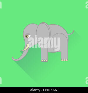 A cute blue cartoon elephant. White background Stock Photo - Alamy