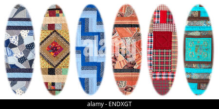 different colored patchworks  on the white background Stock Photo