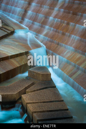 The Fort Worth Water Gardens, built in 1974, is located on the south end of downtown Fort Worth, Texas Stock Photo