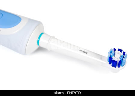 Electric toothbrush in the bathroom, on a white background isolated Stock Photo