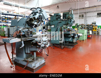 Large Automated Machines in Interior of Mechanic Laboratory with Polished Floor Stock Photo