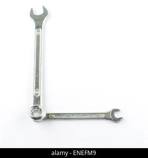 wrench L isolated on white background Stock Photo