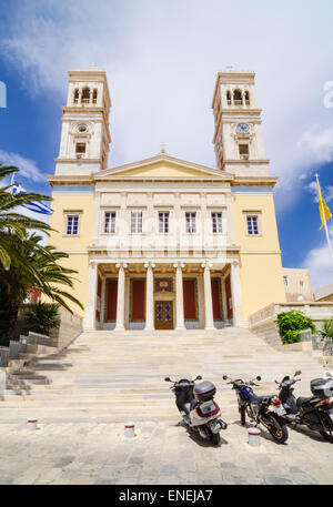 St. Nicholas church, Ermoupoli, Syros, Cyclades, Greece Stock Photo