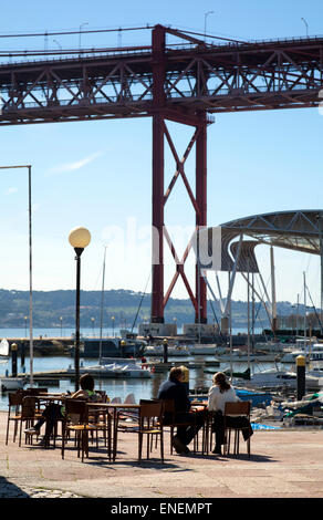 Santo Amaro Docks at Alcantara Mar in Lisbon - Portugal Stock Photo