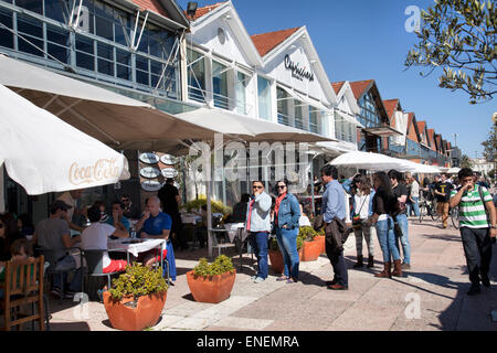 Santo Amaro Docks at Alcantara Mar in Lisbon - Portugal Stock Photo