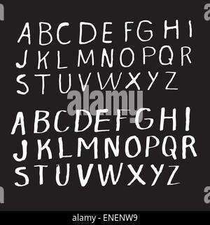 Sketch ink letters in vintage style, vector Stock Vector