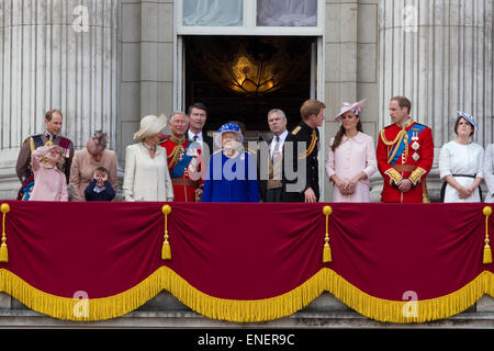 Trooping the Colour parade for Her Majesty the Queen's birthday outside Buckingham Palace in London. Stock Photo