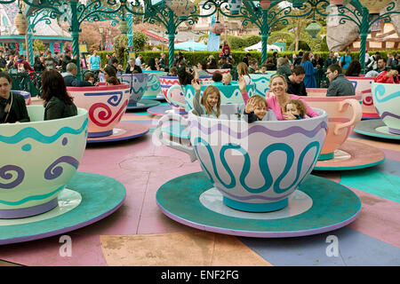 The Mad Hatter's tea cups, Disneyland Paris Stock Photo