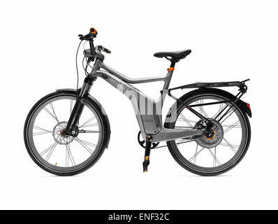 License available at MaximImages.com - Electric bicycle, Smart ebike. Isolated on white background with clipping path. Stock Photo