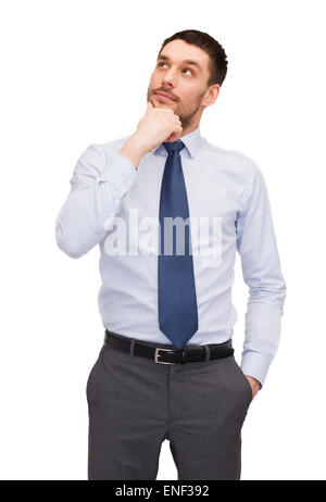 handsome buisnessman looking up Stock Photo