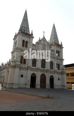 The Roman Catholic Santa Cruz Cathedral Basilica parish at Fort Cochin in Kochi in the State of Kerala in Southern India.  The cathedral, is one of Stock Photo