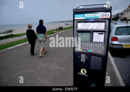 East Devon District Council parking meter (pay and display machine) Stock Photo