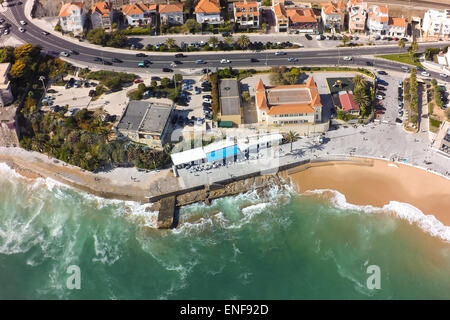 Aerial view of Estoril coastline near Lisbon in Portugal Stock Photo