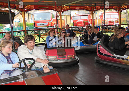 Rock 'N' Roll Dodgems, Carter's Steam Fair. Traditional historic travelling fairground rides and attractions. May Day Bank Holiday 2015. Hersham Green, Surrey, England, Great Britain, United Kingdom, UK, Europe Credit:  Ian Bottle / Alamy Live News Stock Photo