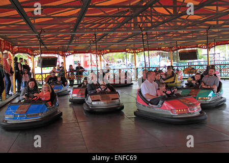 Rock 'N' Roll Dodgems, Carter's Steam Fair. Traditional historic travelling fairground rides and attractions. May Day Bank Holiday 2015. Hersham Green, Surrey, England, Great Britain, United Kingdom, UK, Europe Credit:  Ian Bottle / Alamy Live News Stock Photo