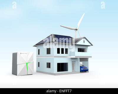 concept of a home battery energy storage system located in the garage ...